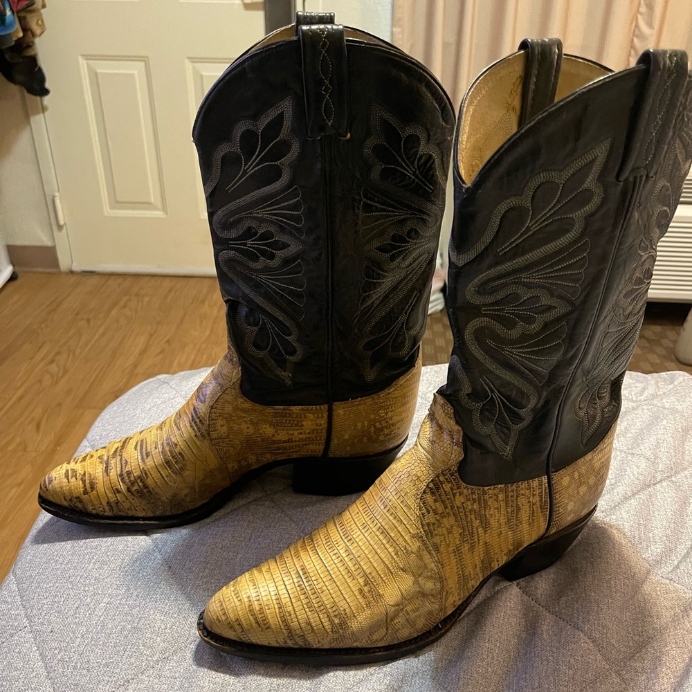 Natural teju lizard Cowboy Boots